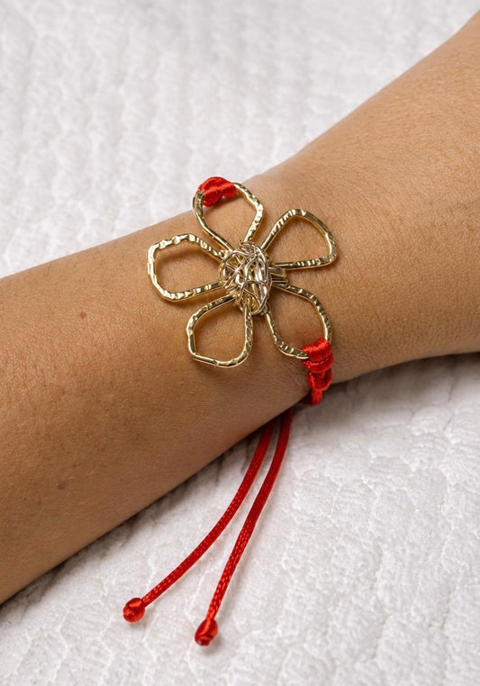 Pulsera Flor Dorada Ajustable