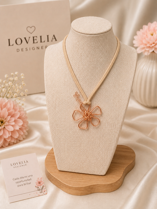 Collar Amapola Rosada